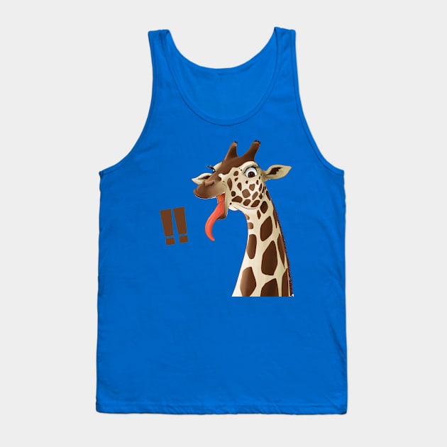 giraffe tongue hand drawn Tank Top by Mako Design 